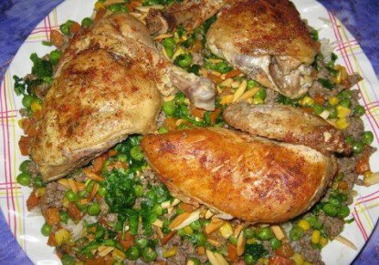طريقة عمل مقلوبة الدجاج والخضراوات,مقلوبة الدجاج ,مقلوبة
